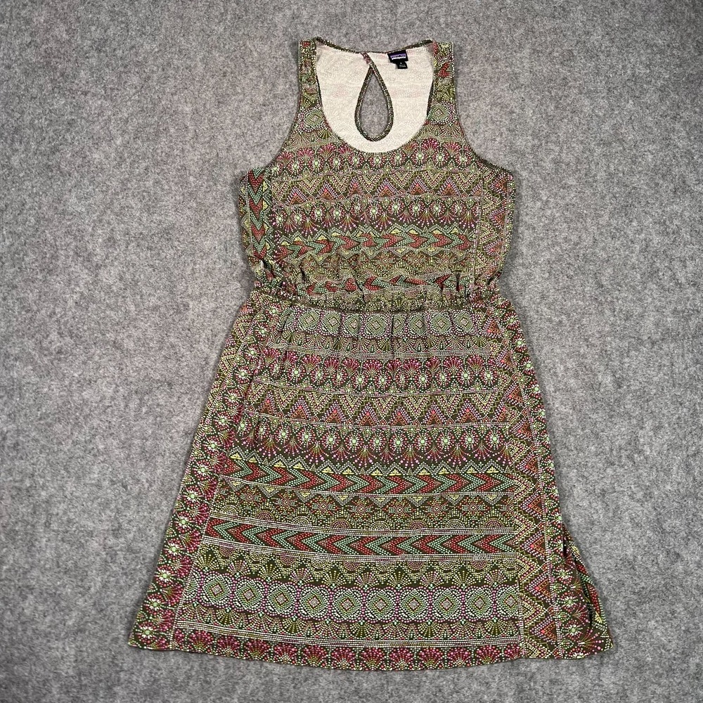 Patagonia West Ashley Aztec‎ Organic Cotton Sleeveless Dress Women's Size Small
